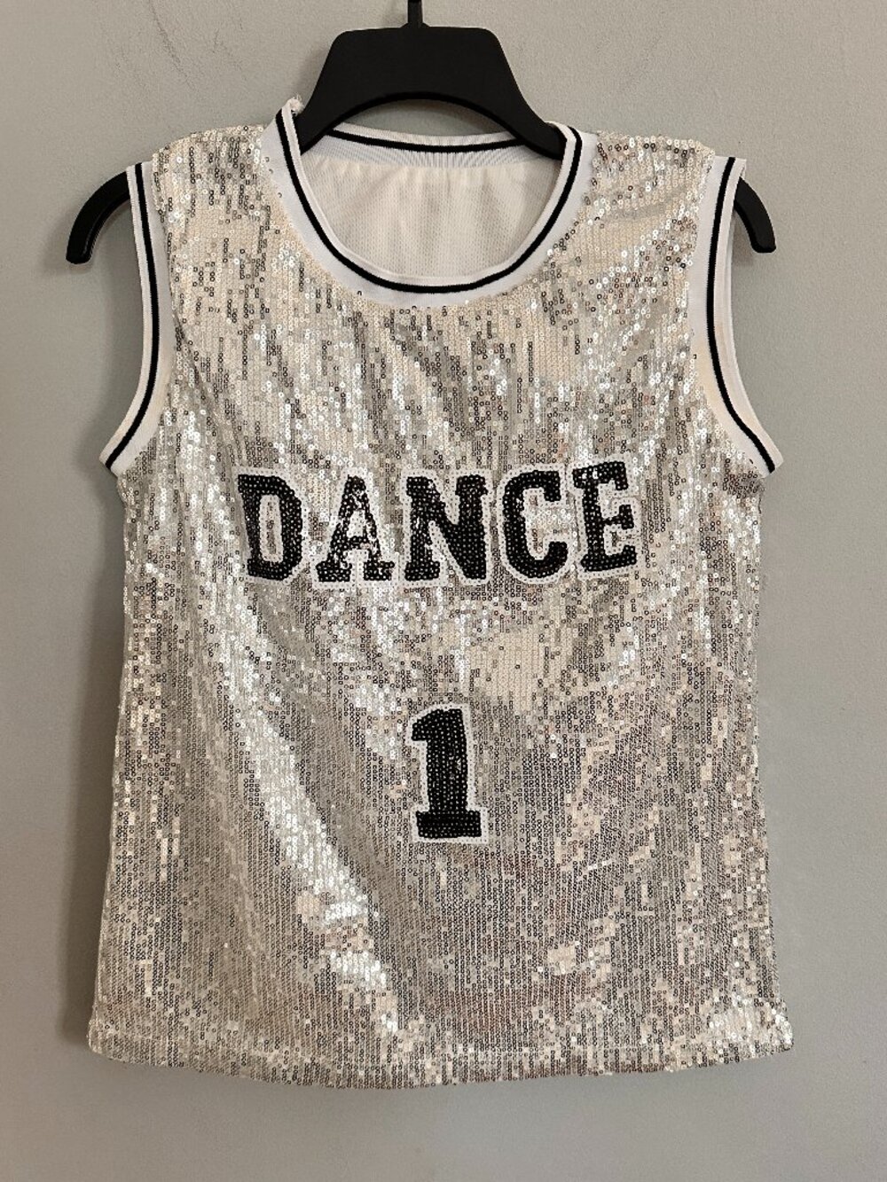 Silver Sequin DANCE 1 Hip Hop Jazz Dance Dress Size 12-14 Youth